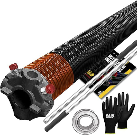 Garage Door Torsion Spring 273x2x41 for Right Side of Garage Door with Winding Bars (273x2x41 / Black Cone (Right Side))