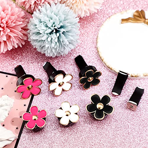 6 Pcs Daisy Vent Clips for Car (Red, White, Black / 1 Count (Pack of 6))