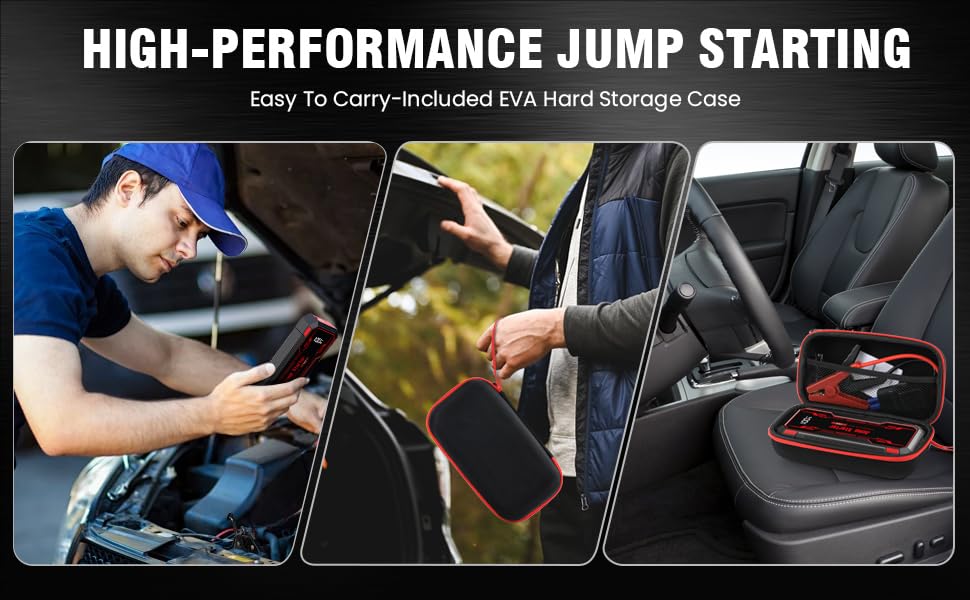 Car Jump Starter 6000A Car Battery Jump Starter Portable (A-Red)