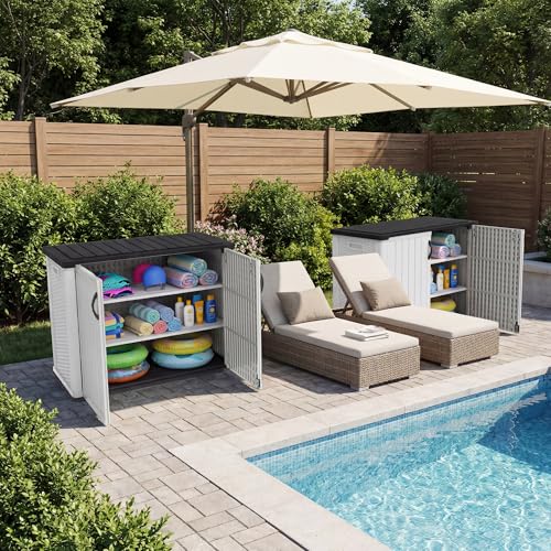 26 Cu.ft Plastic Outdoor Storage Cabinet (White / 26 Cu FT Cabinet)
