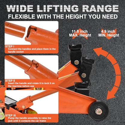 AAIN 1.5 Ton Hydraulic Floor Jack (1.5 ton / orange)