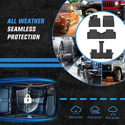 TPE Floor Mats for Kia Telluride with 2nd Bucket Seats (2020-2025 Kia Telluride)