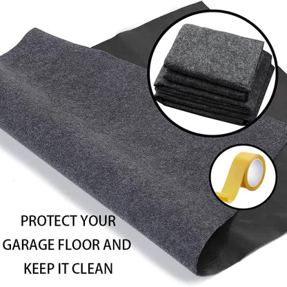 Large Rubber Floor Mat for Car Washable Garage Mats for Floor Absorb Liquids Oil Drip Pan for Under Car Protects Floor from Spills
