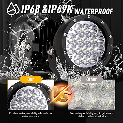 Pair 160w 5 Inch Round Led Offroad Driving Lights Fog Lights (White 6000K Driving Lights / 5Inch)