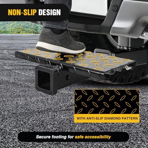 Hitch Extender with Step 2" Receiver 14"x7" Anti (Hitch Extender with Step)