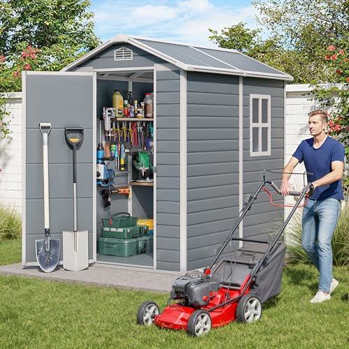 6x4 FT Outdoor Storage Shed with Floor (6.4 ft x 4.4 ft)