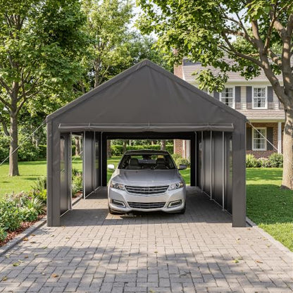 13x25 FT Heavy Duty Carport (13x25 FT(Black))