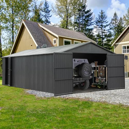 Domi 12x20FT Outdoor Garage Metal Shed (12'X20')