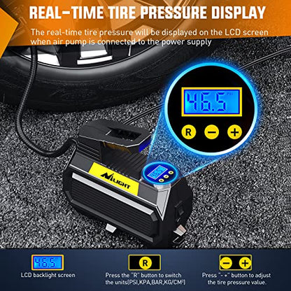 Digital Tire Inflator Air Compressor Portable Pump w (Air Compressor Pump With Digital Gauge)