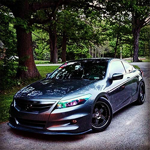 12 by 48 inches Self Adhesive Shiny Chameleon Headlights Tail Lights Fog Lights Films (Light Black)