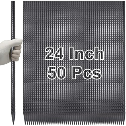 Straight Rebar Stakes 24 Inch Ground Concrete Form Stakes Heavy Duty (I-24 Inch-50 Pcs / I-24 Inch-Φ3/8"-Black)