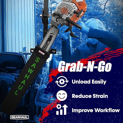 GearHaul SawHaul SnapLok Rotating Tractor Chainsaw Carrier (Rotating - Tractors / 20 Inch Scabbard / Green)