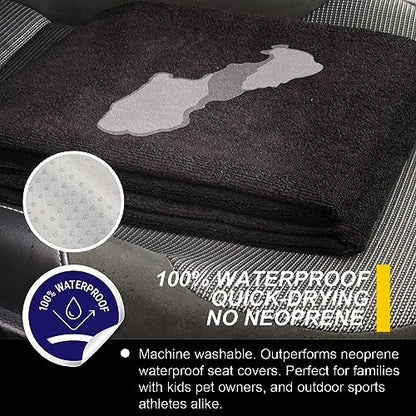 Back Seat Cover for Car Trucks Van SUV (Rear Bench Seat Towel / Black)