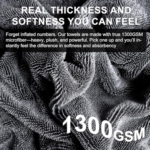 2 Pack XL Car Drying Towel (Gray-gray)