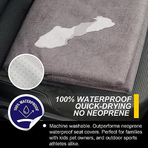 Back Seat Cover for Car Trucks Van SUV Jeep (Rear Bench Seat Towel / Grey)