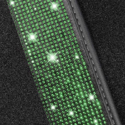 Bling Car Floor Mats Full Set (Green Diamond / Car Floor Mats (4 Pieces))