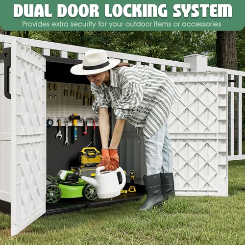 Outdoor Storage Cabinet 36 Cu Ft with Lockable Doors (Black-Ashen / 29.1"×51.1"×43.3")