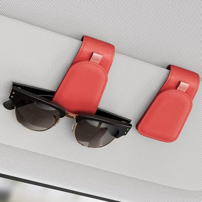 Magnetic Sunglass Holder for Car Visor (Red)