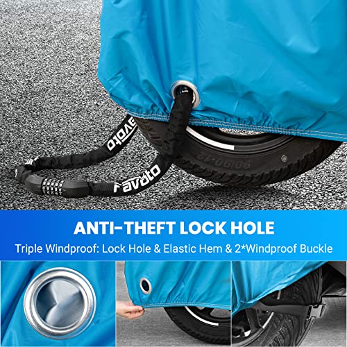 Motorcycle Cover Waterproof Outdoor Motorcycle Cover Heavy Duty (Blue / 104")