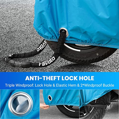 Motorcycle Cover Waterproof Outdoor Motorcycle Cover Heavy Duty (Blue / 104")