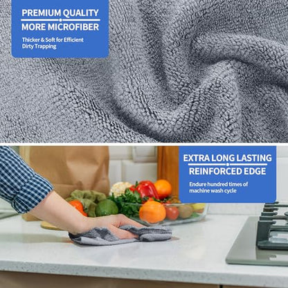Microfiber Cleaning Cloth (Grey / 8 Pack)