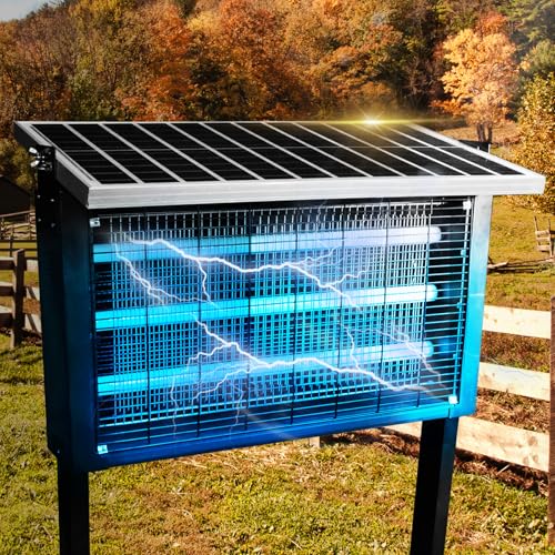 Heavy Duty Big Solar Bug Zapper Outdoor for 8000 sq.ft with 30W Solar Panel (30W for 8000 sq.ft)