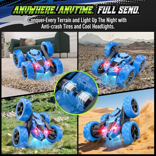 Remote Control Stunt Car for Kids (Blue / Pro (USB-C & Modular Battery))