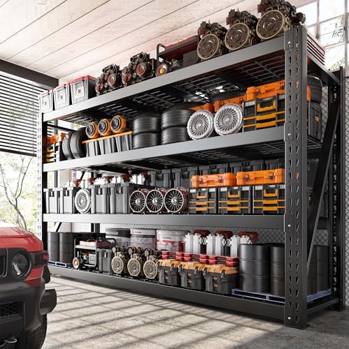 8000LBS Heavy Duty Garage Shelving (77"W x 24"D x 72"H, 4-Tier)