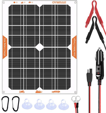 20W 12V Solar Trickle Charger Maintainer for Vehicle Batteries (20W)