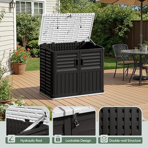 Outdoor Storage Shed (Black / Storage shed without shelves)