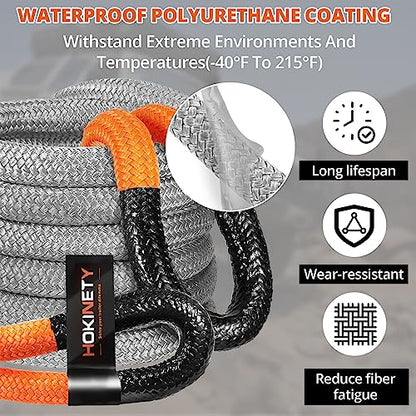Kinetic Recovery Tow Rope 1 (Gray / 1-1/8"x20ft)