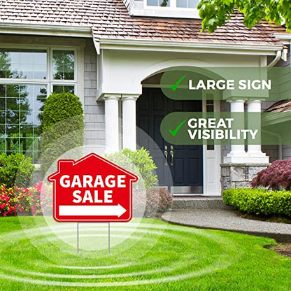 2PC Garage Sale Yard Sign with Stakes (Garage Sale)
