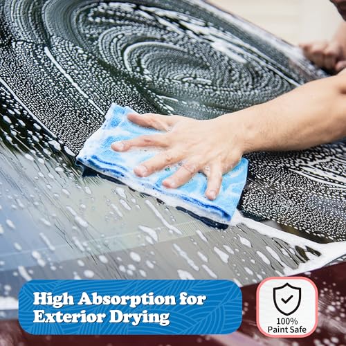 Shop Towels Microfiber Cleaning Cloth Bulk (200PK / Blue)