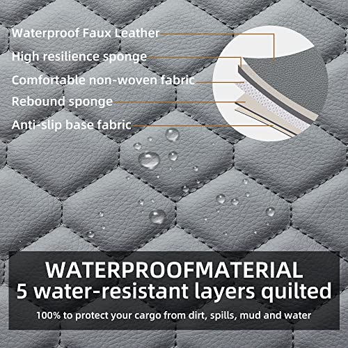 Leather Car Seat Covers Front 2PC Waterproof Universal Fit Gray (Gray)