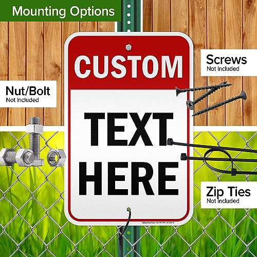 Custom Sign Custom Sign for Business (Header - Vertical / 12x18 - Aluminum Reflective)