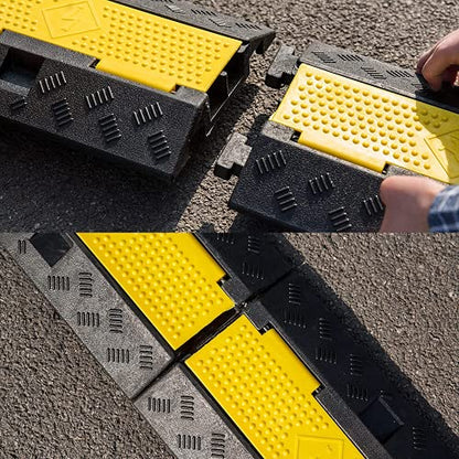 Cable Ramp 4 Pack 2 Channel 11000lbs axle Capacity Floor Cable Cord Protector (4 Pack 2 Channel)