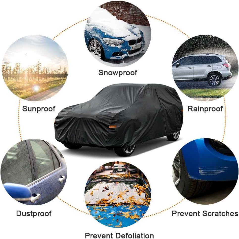 7 Layers Waterproof Car Cover for Toyota Sienna Minivan 1997 (PE-Black / Custom Fit Toyota Sienna)