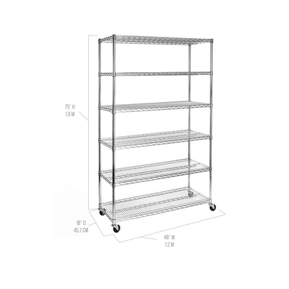 UltraDurable 6 (Steel / 6-Tier Shelving, 48" W x 18" D)