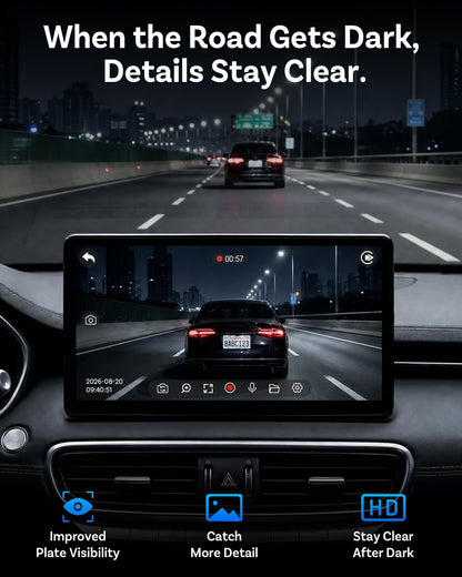 OttoSafe Dash Cam Front and Rear with Wireless CarPlay Adapter