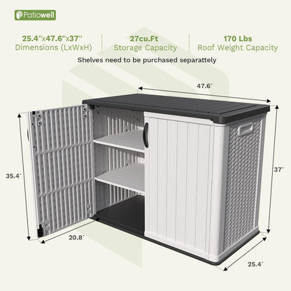 26 Cu.ft Plastic Outdoor Storage Cabinet (White / 26 Cu FT Cabinet)