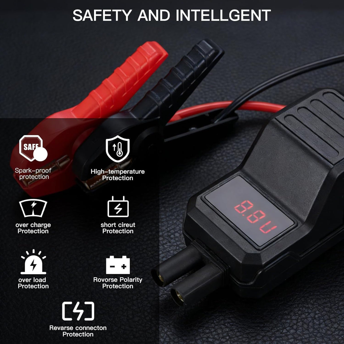 Smart Jump Starter Clamps for 12V Portable Car Jump Starters (FOR MEGAWISE)