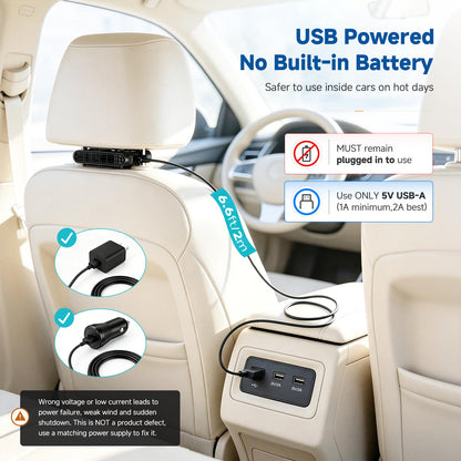 Car Fan with Dual Air Outlets