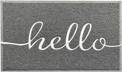 Door Mat Outside Inside Hello Doormat (3' x 2' / Grey Hello)