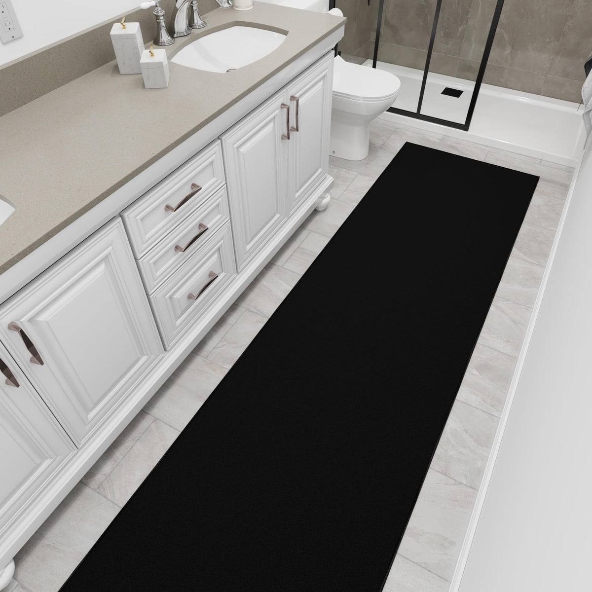 3x10 Hallway Runner Rug (Solid Black)