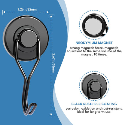 Magnetic Hooks (Black / 1.26in-curvel)