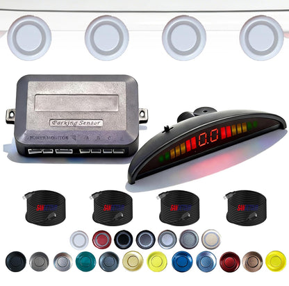 Parking Sensor Kit Backup Sensor Kit Reverse Sensor for Pickup & Extended Vehicles (White)