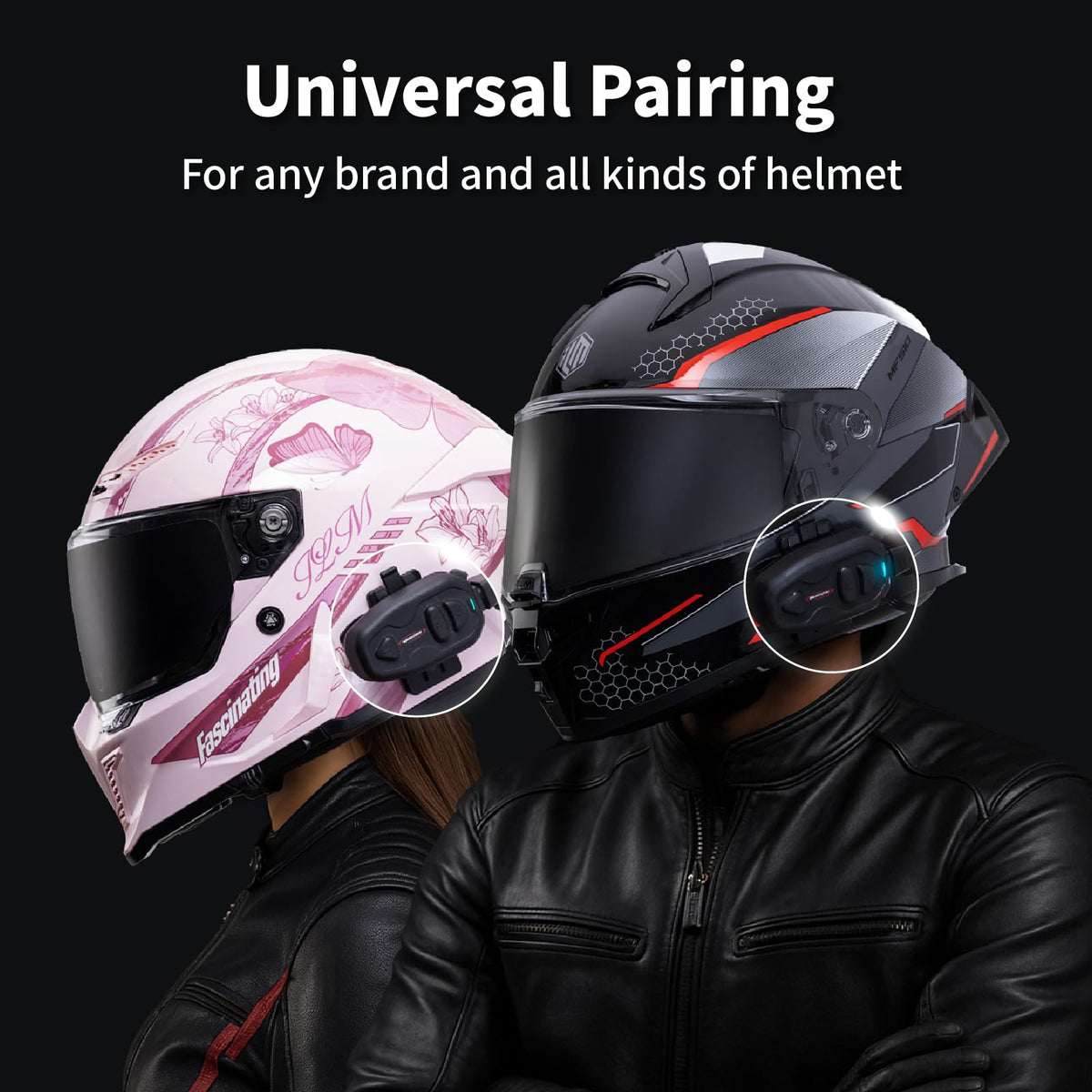 Salut Motorcycle Helmet Speakers Intercom (Single Pack / New Version Black)