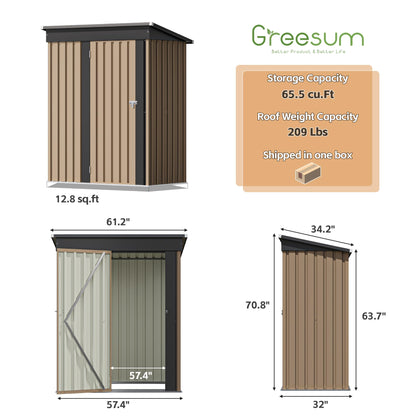 5×3FT Outdoor Storage Shed
