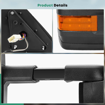 Towing Mirrors for Toyota Tundra 2007 (Black)