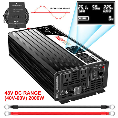 2000W Pure Sine Wave Inverter (DC48V (Range 40V-60V) 2000W)